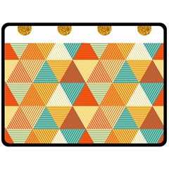 Golden Dots And Triangles Pattern Double Sided Fleece Blanket (large) 