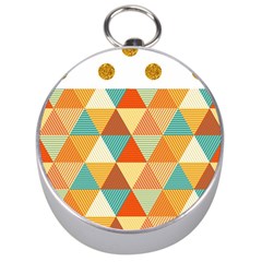 Golden Dots And Triangles Pattern Silver Compasses by TastefulDesigns