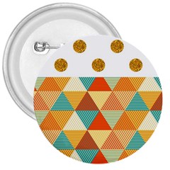 Golden Dots And Triangles Patern 3  Buttons by TastefulDesigns