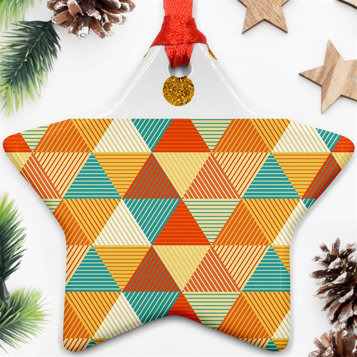 GOLDEN DOTS AND TRIANGLES PATERN Ornament (Star)