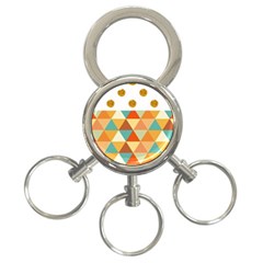 Golden Dots And Triangles Patern 3-ring Key Chains by TastefulDesigns