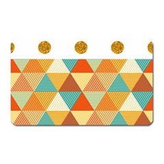 Golden Dots And Triangles Patern Magnet (rectangular) by TastefulDesigns