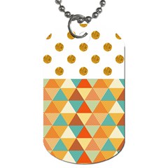 Golden Dots And Triangles Patern Dog Tag (two Sides) by TastefulDesigns