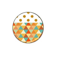 Golden Dots And Triangles Patern Hat Clip Ball Marker by TastefulDesigns