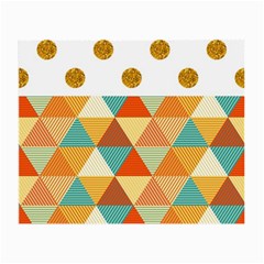 Golden Dots And Triangles Patern Small Glasses Cloth by TastefulDesigns