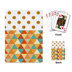 Golden Dots And Triangles Patern Playing Card by TastefulDesigns