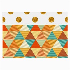 Golden Dots And Triangles Patern Large Glasses Cloth by TastefulDesigns