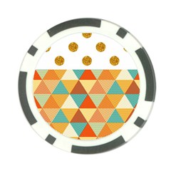 Golden Dots And Triangles Patern Poker Chip Card Guard by TastefulDesigns