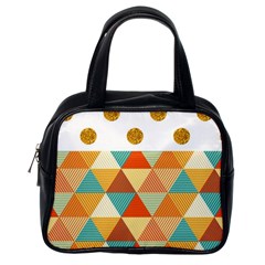 Golden Dots And Triangles Patern Classic Handbags (one Side) by TastefulDesigns