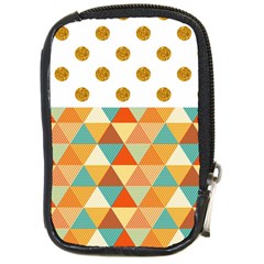 Golden Dots And Triangles Patern Compact Camera Cases