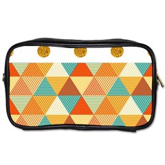 Golden Dots And Triangles Patern Toiletries Bags by TastefulDesigns