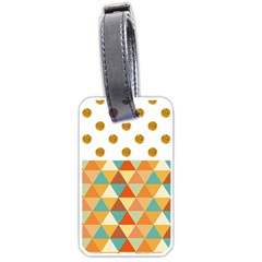 Golden Dots And Triangles Patern Luggage Tags (one Side)  by TastefulDesigns