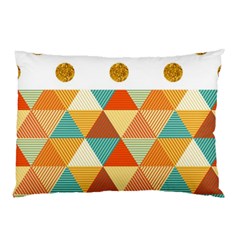 Golden Dots And Triangles Patern Pillow Case (two Sides)