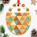 GOLDEN DOTS AND TRIANGLES PATERN Oval Filigree Ornament (Two Sides) Front