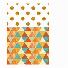 Golden Dots And Triangles Patern Small Garden Flag (two Sides) by TastefulDesigns