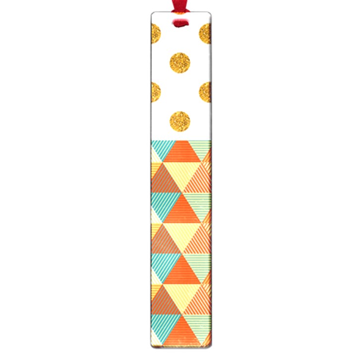 GOLDEN DOTS AND TRIANGLES PATERN Large Book Marks