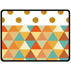 Golden Dots And Triangles Patern Double Sided Fleece Blanket (large) 