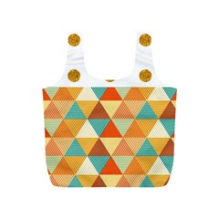 Golden Dots And Triangles Patern Full Print Recycle Bags (s)  by TastefulDesigns