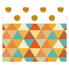 Golden Dots And Triangles Patern Double Sided Flano Blanket (small)  by TastefulDesigns