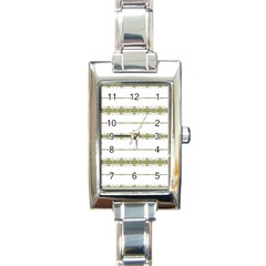 Ethnic Floral Stripes Rectangle Italian Charm Watch by dflcprints