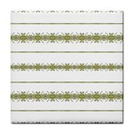 Ethnic Floral Stripes Tile Coasters Front