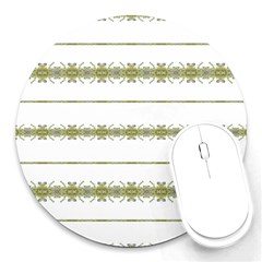 Ethnic Floral Stripes Round Mousepads by dflcprints