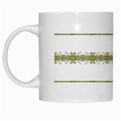 Ethnic Floral Stripes White Mugs by dflcprints