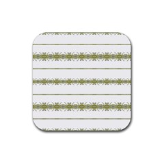 Ethnic Floral Stripes Rubber Coaster (square)  by dflcprints