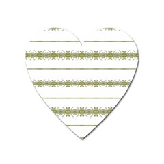 Ethnic Floral Stripes Heart Magnet by dflcprints