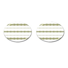 Ethnic Floral Stripes Cufflinks (oval) by dflcprints