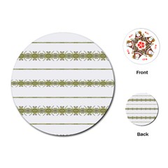 Ethnic Floral Stripes Playing Cards (round)  by dflcprints