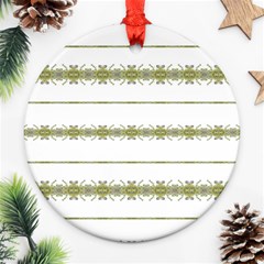 Ethnic Floral Stripes Round Ornament (two Sides) by dflcprints