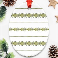 Ethnic Floral Stripes Oval Ornament (two Sides) by dflcprints