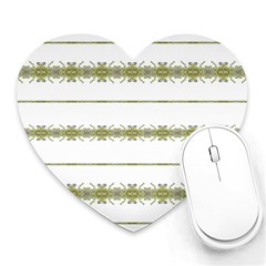 Ethnic Floral Stripes Heart Mousepads by dflcprints