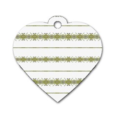 Ethnic Floral Stripes Dog Tag Heart (one Side) by dflcprints