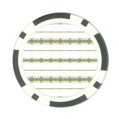 Ethnic Floral Stripes Poker Chip Card Guard by dflcprints