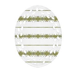 Ethnic Floral Stripes Ornament (oval Filigree) by dflcprints