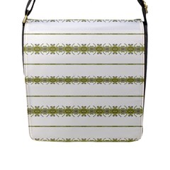 Ethnic Floral Stripes Flap Messenger Bag (l)  by dflcprints