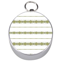 Ethnic Floral Stripes Silver Compasses by dflcprints