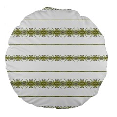 Ethnic Floral Stripes Large 18  Premium Flano Round Cushions by dflcprints