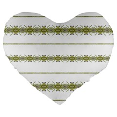 Ethnic Floral Stripes Large 19  Premium Flano Heart Shape Cushions by dflcprints