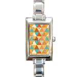 Triangles Pattern  Rectangle Italian Charm Watch Front