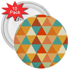 Triangles Pattern  3  Buttons (10 Pack) 