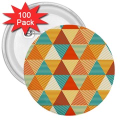 Triangles Pattern  3  Buttons (100 Pack)  by TastefulDesigns