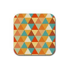 Triangles Pattern  Rubber Coaster (square)  by TastefulDesigns