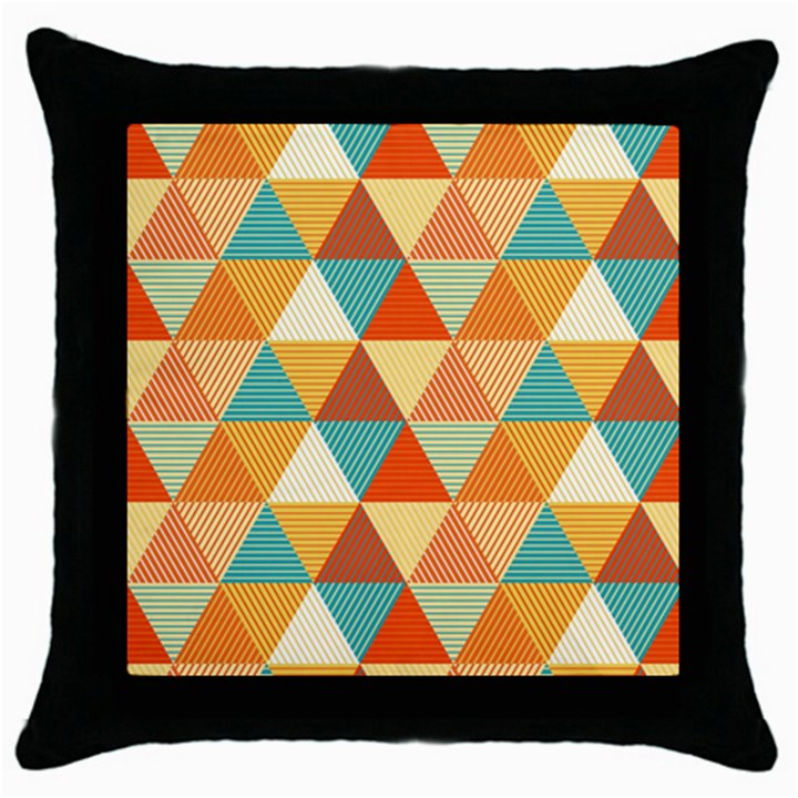 Triangles Pattern  Throw Pillow Case (Black)