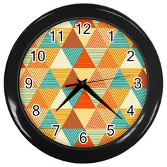 Triangles Pattern  Wall Clocks (black) by TastefulDesigns