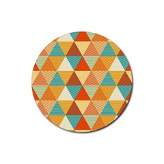 Triangles Pattern  Rubber Coaster (round) 