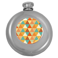 Triangles Pattern  Round Hip Flask (5 Oz) by TastefulDesigns