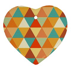 Triangles Pattern  Heart Ornament (two Sides)